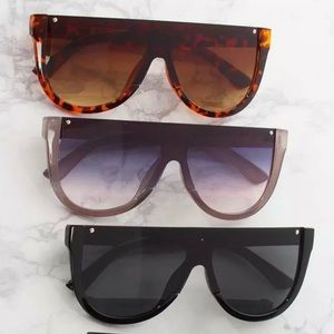 Oversized Square Sunglasses Retro Flat Top Aviator